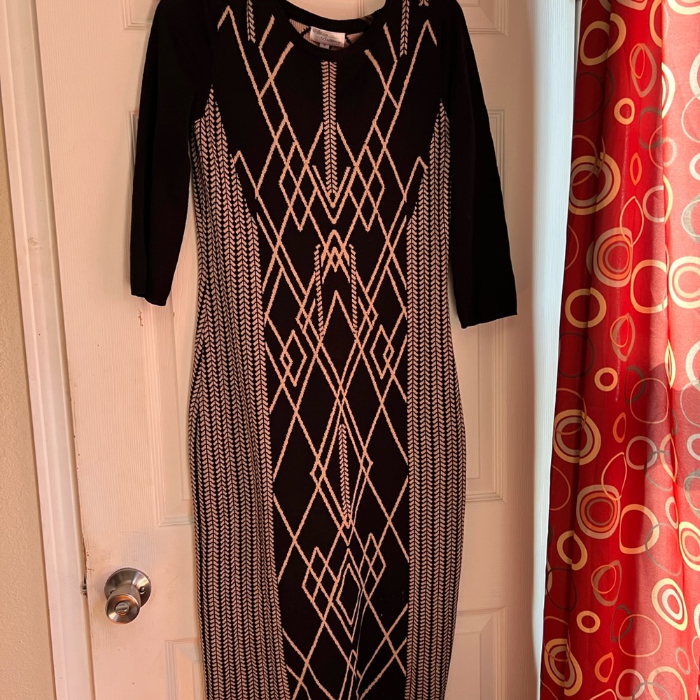 Allison Brittney Black and White Patterned Dress